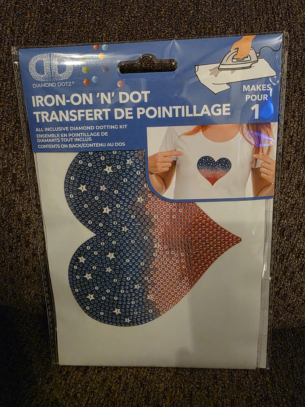 Diamond Supply Co. Iron-On 'N' Dot Heart Transfer - Blue and Red Gradient